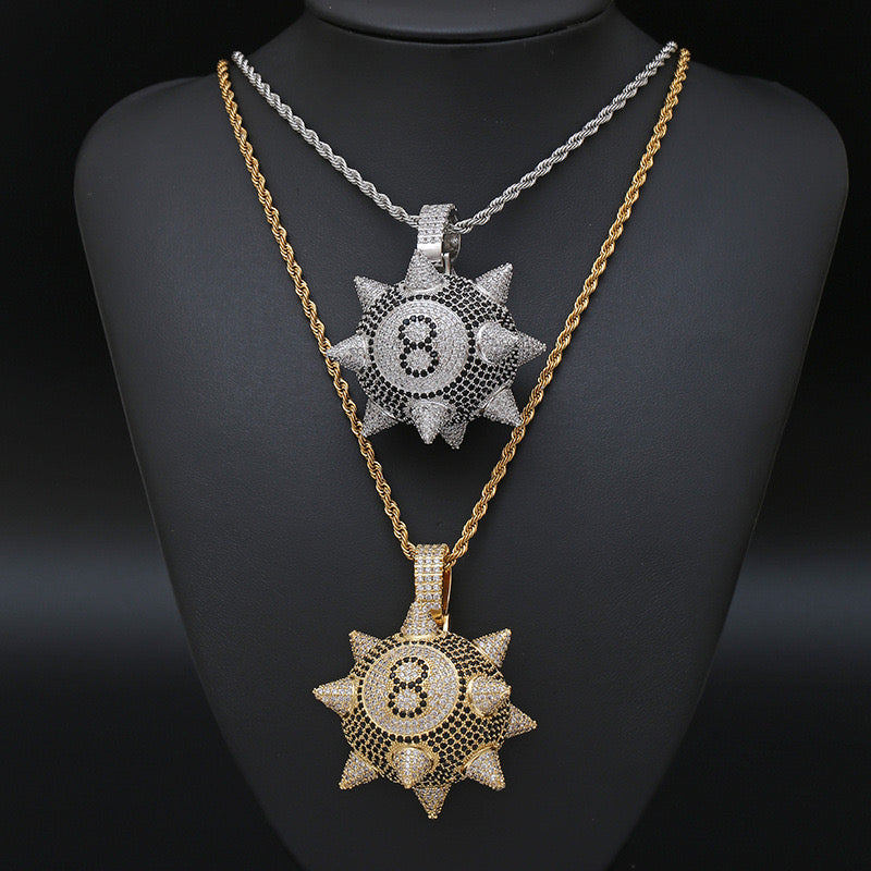 KRMN 7A“Bomb Drop” Spiked Iced Pendant