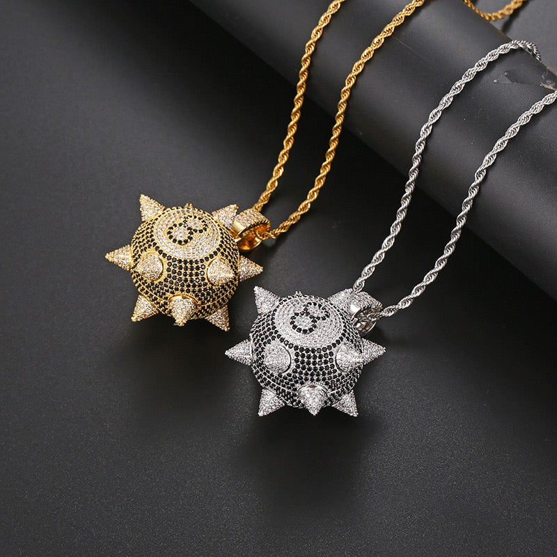 KRMN 7A“Bomb Drop” Spiked Iced Pendant