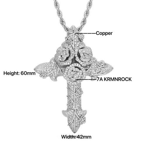 KRMN "Rose Cross" 7A pendent